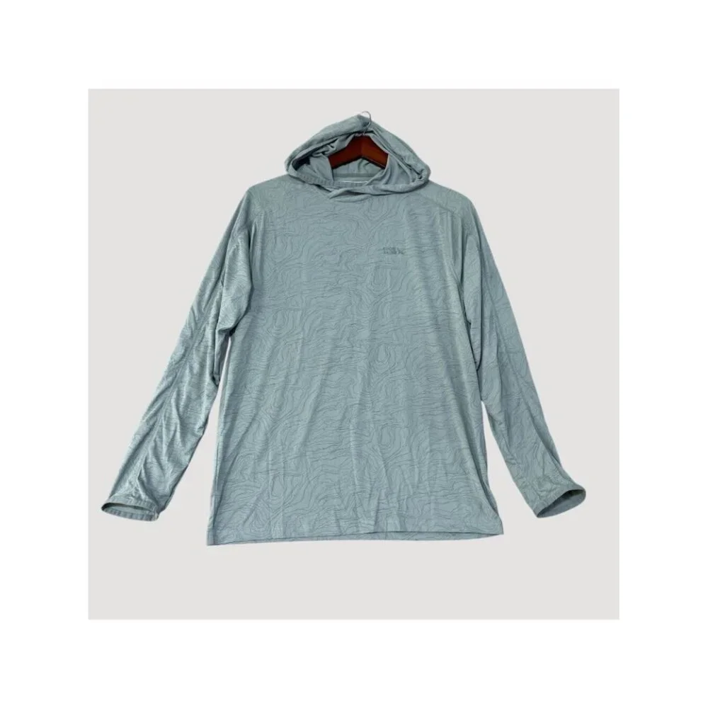 Eddie Bauer Men's S Gray Pattern Solarfoil Hoodie Lightweight Activewear